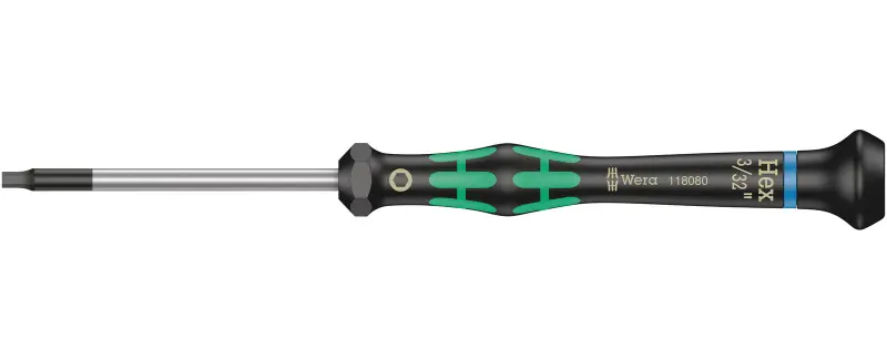 Wera 118080 Skrutkovač šesťhranný 3/32"x60 mm na použitie v elektronike Kraftform Micro typ 2054, palcový (W05118080001)