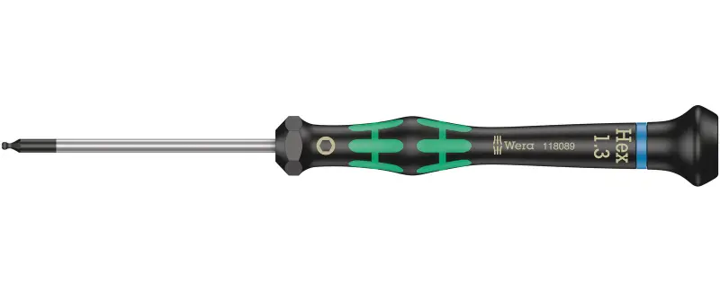 Wera 118089 Skrutkovač šesťhranný 1,3x60 mm s guľovou hlavou na použitie v elektronike Kraftform Micro typ 2052 (W05118089001)