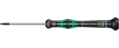 Wera 118092 Skrutkovač šesťhranný 2x60 mm s guľovou hlavou na použitie v elektronike Kraftform Micro typ 2052 (W05118092001)