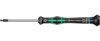 Wera 118094 Skrutkovač šesťhranný 2,5x60 mm s guľovou hlavou na použitie v elektronike Kraftform Micro typ 2052 (W05118094001)