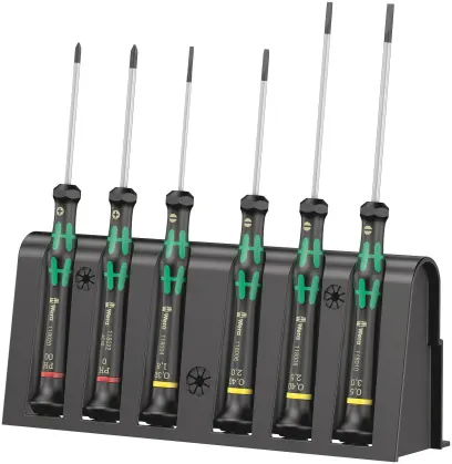 Wera 118150 Sada plochých/krížových PH skrutkovačov pre elektroniku Kraftform Micro 2035/6 (W05118150001)