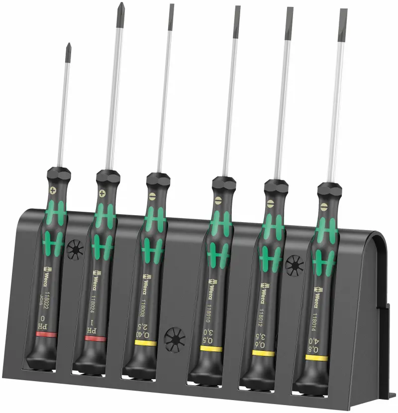 Wera 118152 Šroubováky Kraftform Micro 2035/6 B pro elektroniku (Sada 6 ks a stojánek) (W05118152001)