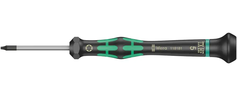 Wera 118181 Skrutkovač TORX TX 5 HFx40 mm na použitie v elektronike Kraftform Micro typ 2067, s pridržiavacou funkciou (W05118181001)
