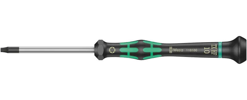 Wera 118186 Skrutkovač TORX TX 10 HFx60 mm na použitie v elektronike Kraftform Micro typ 2067, s poistným kolíkom (W05118186001)