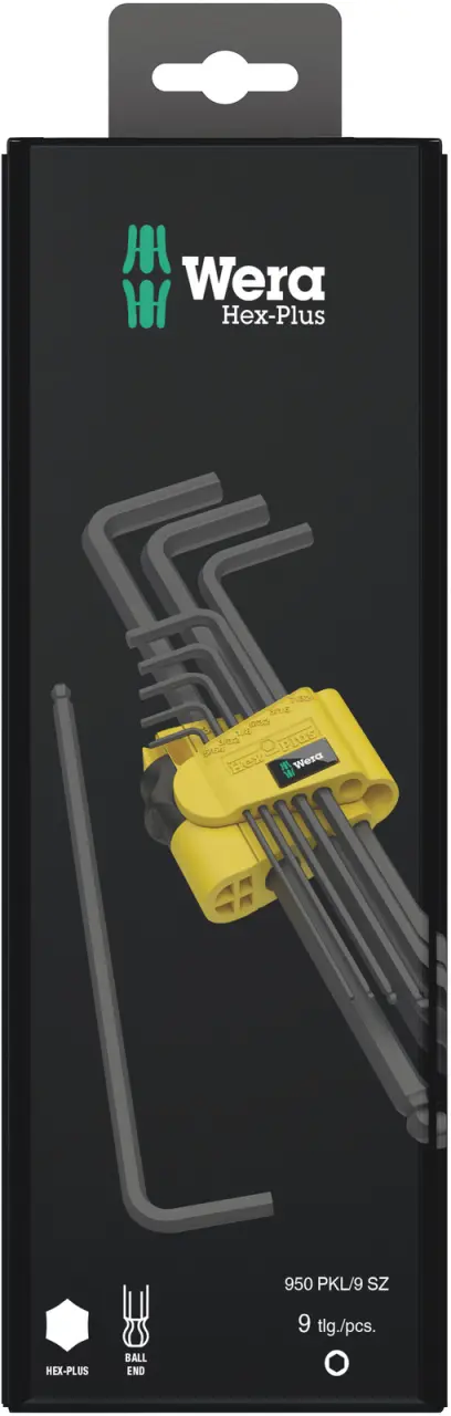 Wera 133180 Zástrčné kľúče inbus 950/9 Hex-Plus Imperial 1 SB palcová, blacklaser (Sada 9 dielov) (W05133180001)