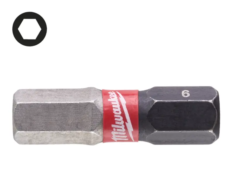 Šroubovací bit 1/4 Milwaukee Shockwave Šestihran 6 x 25 mm - 2 ks (MI4932430897)