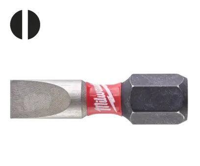 Šroubovací bit 1/4 Milwaukee Shockwave Plochý 0,8x5,5 x 25 mm - 2 ks (MI4932430902)