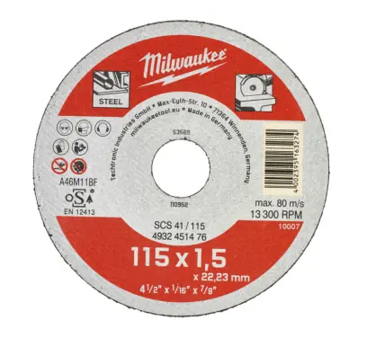 Tenké řezné kotouče Milwaukee na kov SCS 41 Contractor (115 x 1,5) 4932451476 (MI4932451476)