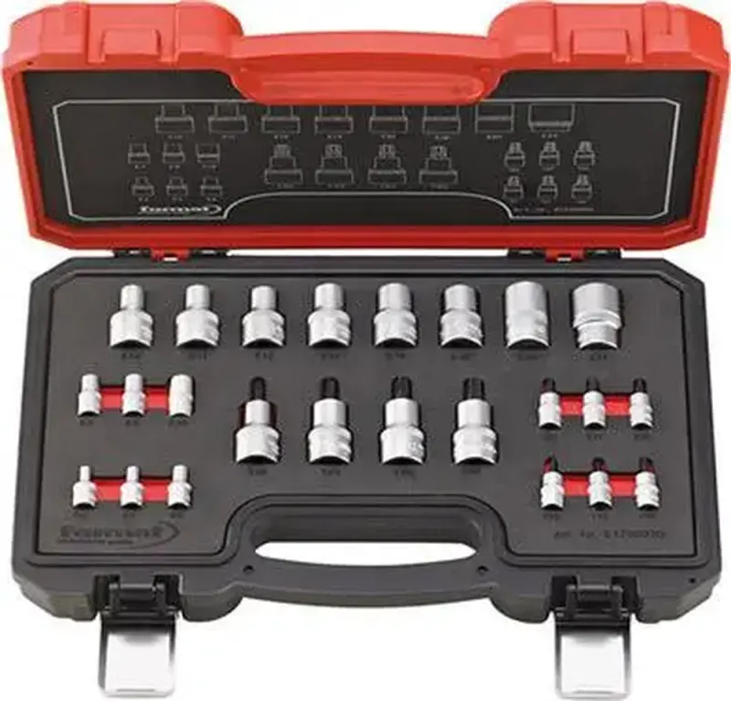 Sada nástrčné kľúče 1/4" a 1/2" T10 do T55 a E4 do E24 24 ks. FORMAT (EDE61290950)