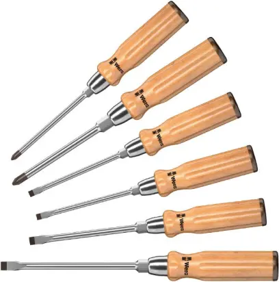 Wera 137810 Šroubováky s dřevěnou rukojetí typ 930/955/6 (Sada 6 dílů) (W05137810001)