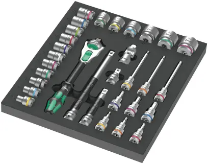 Wera 150112 Račňová sada Zyklop 1/2" 8000 C typ 9722 v penovej vložke Set 1 (Sada 31 dielov) (W05150112001)