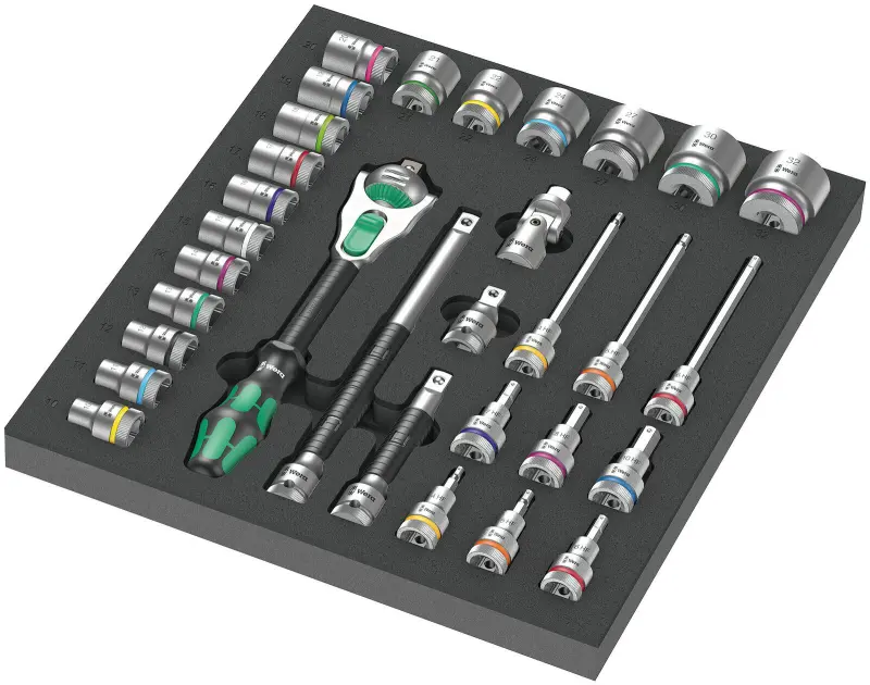 Wera 150112 Račňová sada Zyklop 1/2" 8000 C typ 9722 v penovej vložke Set 1 (Sada 31 dielov) (W05150112001)