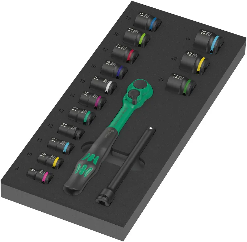 Wera 150114 Náraďový modul - penová vložka 9724 s gola sadou 3/8" 8010 B Zyklop Comfort Set 1 (Sada 16 dielov) (W05150114001)