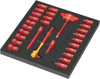 Wera 150116 Náraďový modul - penová vložka 9726 Račňa 3/8" 8007 B Zyklop VDE s hlavicami. Set1 (Sada 28 dielov) (W05150116001)