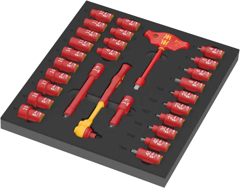 Wera 150116 Náraďový modul - penová vložka 9726 Račňa 3/8" 8007 B Zyklop VDE s hlavicami. Set1 (Sada 28 dielov) (W05150116001)