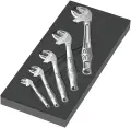 Wera 150122 Samonastaviteľné kľúče Joker 6004 7 ÷ 24 mm typ 9732 v penovej vložke, Set 1 (Sada 5 dielov) (W05150122001)