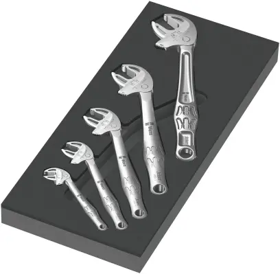 Wera 150122 Samonastaviteľné kľúče Joker 6004 7 ÷ 24 mm typ 9732 v penovej vložke, Set 1 (Sada 5 die