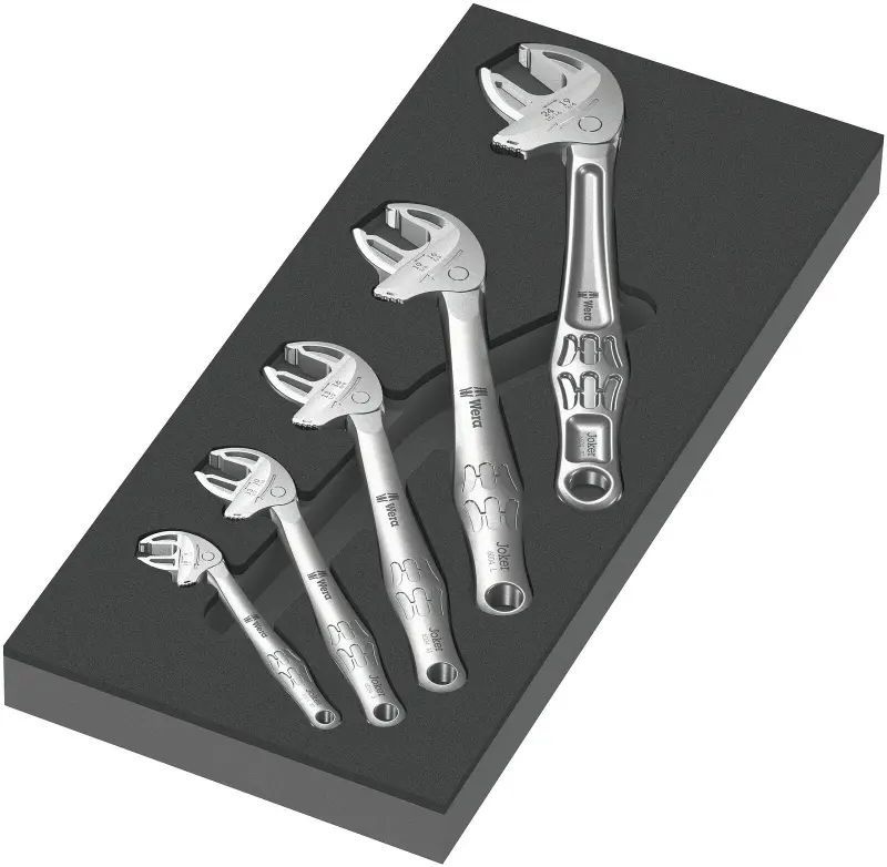 Wera 150122 Samonastaviteľné kľúče Joker 6004 7 ÷ 24 mm typ 9732 v penovej vložke, Set 1 (Sada 5 dielov) (W05150122001)