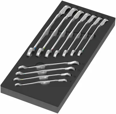 Wera 150123 Nářaďový modul - pěnová vložka 9733 s ráčnovými očkoplochými klíči Joker Switch 6001 Set 1 (Sada 11 dílů) (W05150123001)