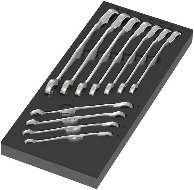 Wera 150123 Nářaďový modul - pěnová vložka 9733 s ráčnovými očkoplochými klíči Joker Switch 6001 Set 1 (Sada 11 dílů) (W05150123001)