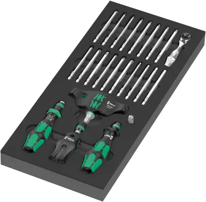 Wera 150152 Náraďový modul - penová vložka 9752 Rukoväte Kraftform Kompakt s bitmi, s funkciou račne. Set 1 (Sada 24 dielov) (W05150152001)