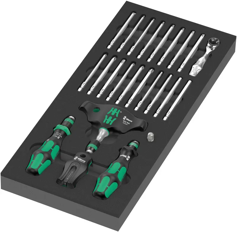 Wera 150152 Náraďový modul - penová vložka 9752 Rukoväte Kraftform Kompakt s bitmi, s funkciou račne. Set 1 (Sada 24 dielov) (W05150152001)