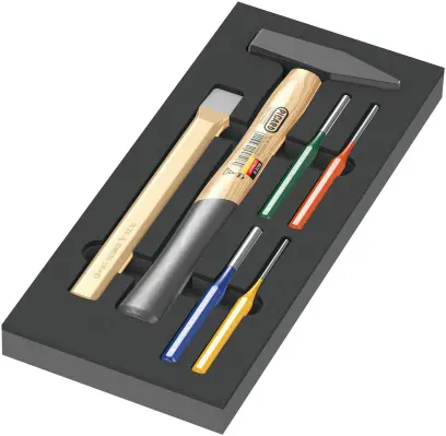 Wera 150182 Kladivo s priebojníkmi v penovej vložke, typ 9782, Set 1 (Sada 6 dielov) (W05150182001)