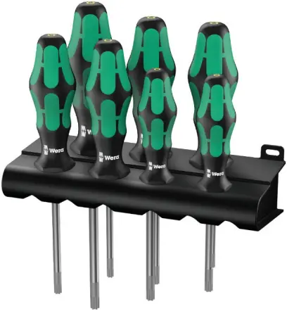 Wera 223161 Šroubováky Kraftform Plus 367/7 TORX® HF, přidržovací funkce (Sada 7 dílů + stojánek) (W05223161001)