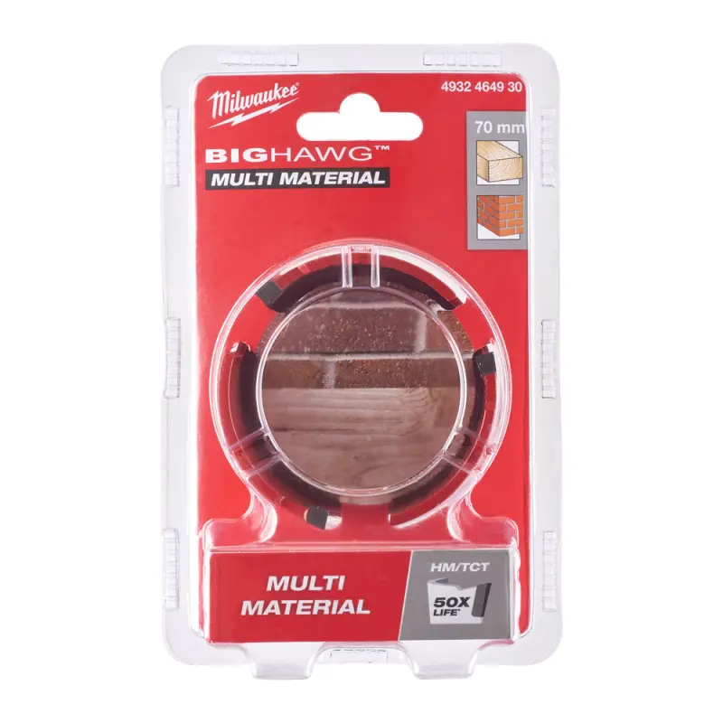 Kruhová pilka/děrovka Milwaukee 70 mm BIG HAWG Multi Material 70MM, univerzální, karbidové zuby, 4932464930