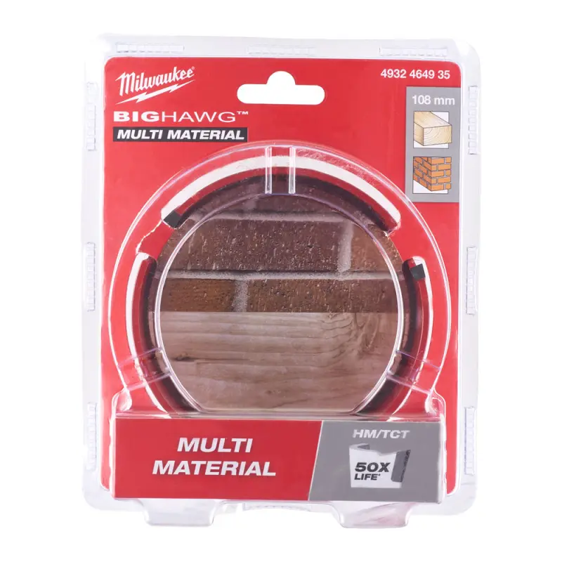 Kruhová pilka/děrovka Milwaukee 108 mm BIG HAWG Multi Material 108MM, univerzální, karbidové zuby, 4932464935