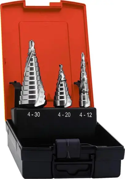 Bity Format 1/4" so stupňovitými HSS vrtáky 4 ÷ 30 mm DIN 3126 (Sada 3 ks) (EDE13220100)