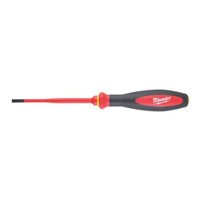 Elektrikářský šroubovák PL 0,8 x 4,0 x 100 mm Milwaukee VDE slim pro práce pod napětím 1000 V (MI4932471446)