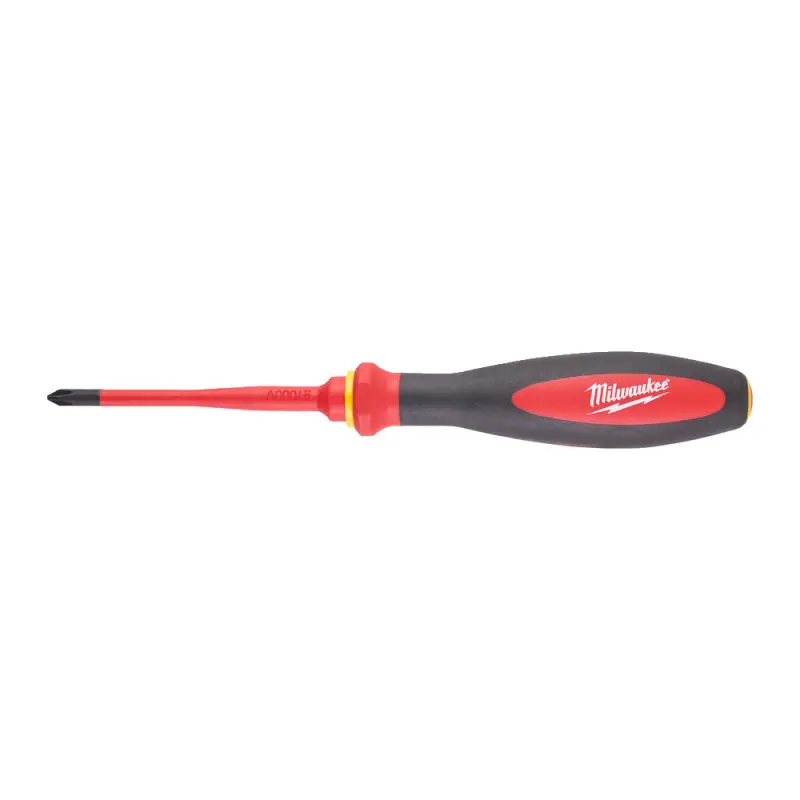 Elektrikářský šroubovák PH 1 x 80 mm Milwaukee VDE slim pro práce pod napětím 1000 V (MI4932471448)
