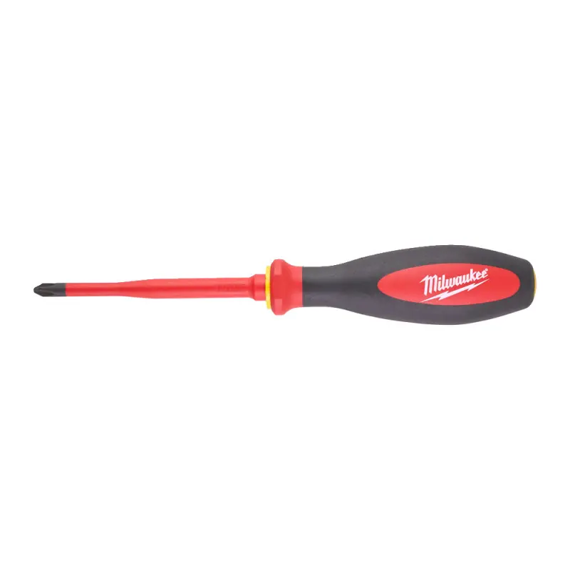 Elektrikářský šroubovák PH 2 x 100 mm Milwaukee VDE slim pro práce pod napětím 1000 V (MI4932471449)