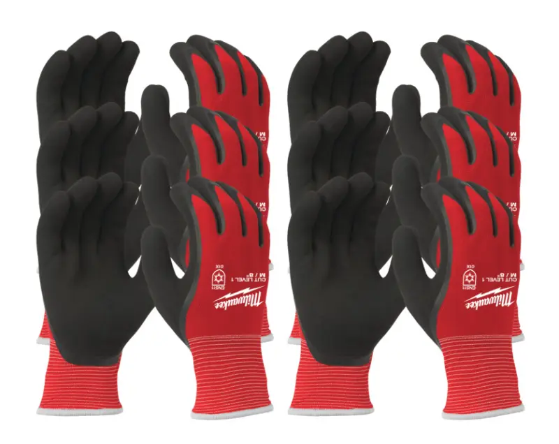 Pracovní rukavice zimní Milwaukee WINTER, ochrana proti proříznutí A, velikost 10 (XL), 12 párů, 4932471608
