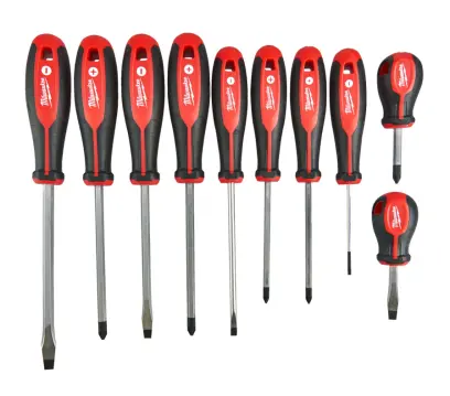 Šroubováky Milwaukee Tri-lobe (PH, PZ a SL) - Sada 10 dílů (MI4932471808)