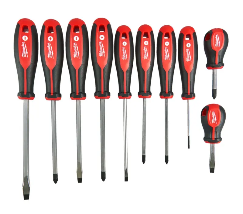 Šroubováky Milwaukee Tri-lobe (PH, PZ a SL) - Sada 10 dílů (MI4932471808)