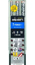 Výkonné SDS-plus vrtáky pr. 6 ÷ 10 mm so štyrmi britmi Alpen Force X (Sada 3 diely) (ALPEN0081506810100)