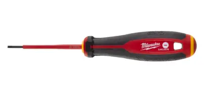 Elektrikářský šroubovák PL 0.4 x 2.5 x 75 Milwaukee VDE slim Tri-Lobe pro práce pod napětím 1000 V (MI4932478712)
