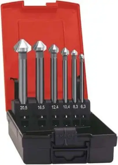 Kužeľové a odihlovacie záhlbníky 90° pr. 6,3 ÷ 20,5 mm Format, veľmi dlhé, DIN 335-C, HSS (Sada 6 ks) (EDE14460005)