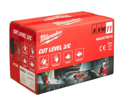Pracovní rukavice Milwaukee CUT, ochrana proti proříznutí C, velikost 11 (XXL), 144 párů, 4932479015