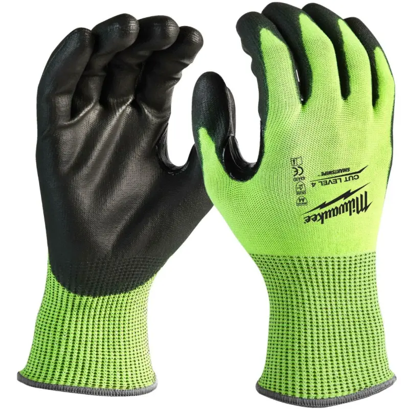 Pracovní reflexní rukavice Milwaukee HI-VIS, ochrana proti proříznutí D, velikost 9 (L), 1 pár, 4932479928