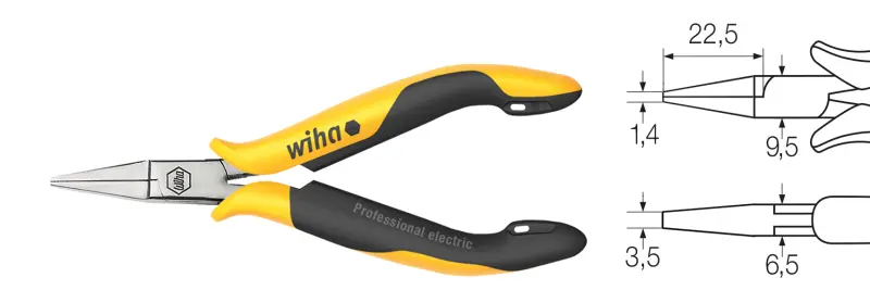 WIHA Z 38 0 120 04SB-Elek.-Flachzange,kurz, 120mm (WIHA27441)