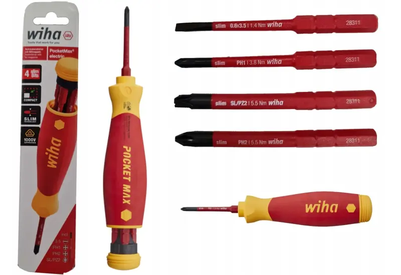 Šroubovák se zásobníkem bitů PocketMax® elektrick (WIHA45296)