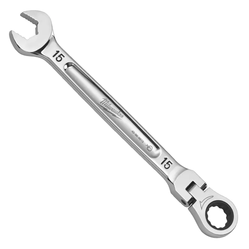 Račňový očkoplochý kľúč Milwaukee 15 mm MAX BITE, otočná hlava 180°, 4932480188