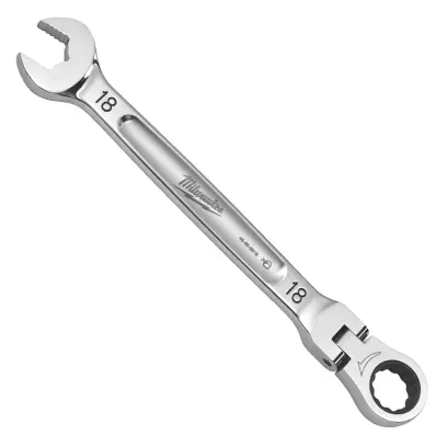 Račňový očkoplochý kľúč Milwaukee 18 mm MAX BITE, otočná hlava 180°, 4932480191