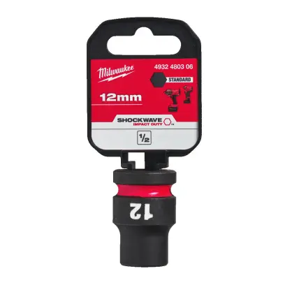 Nástrčná hlavice 1/2" Milwaukee Shockwave™ Impact Duty 12 mm, rázová, krátká (MI4932480306)