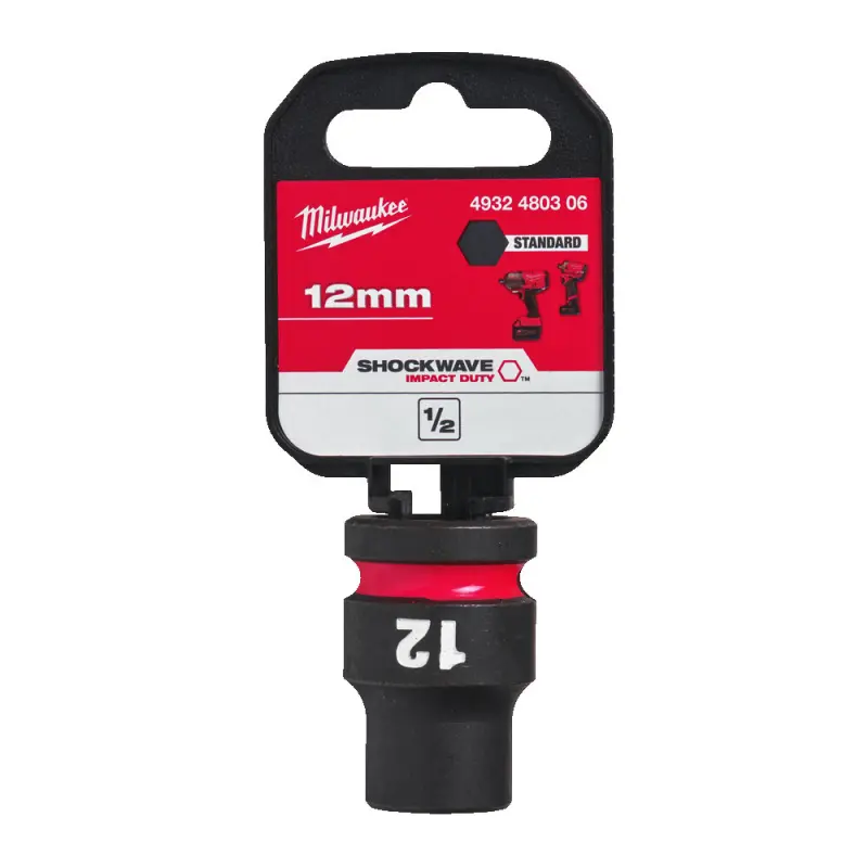 Nástrčná hlavice 1/2" Milwaukee Shockwave™ Impact Duty 12 mm, rázová, krátká (MI4932480306)