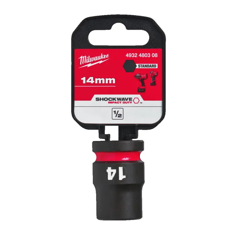 Nástrčná hlavice 1/2" Milwaukee Shockwave™ Impact Duty 14 mm, rázová, krátká (MI4932480308)