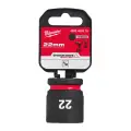 Nástrčná hlavice 1/2" Milwaukee Shockwave™ Impact Duty 22 mm, rázová, krátká (MI4932480316)